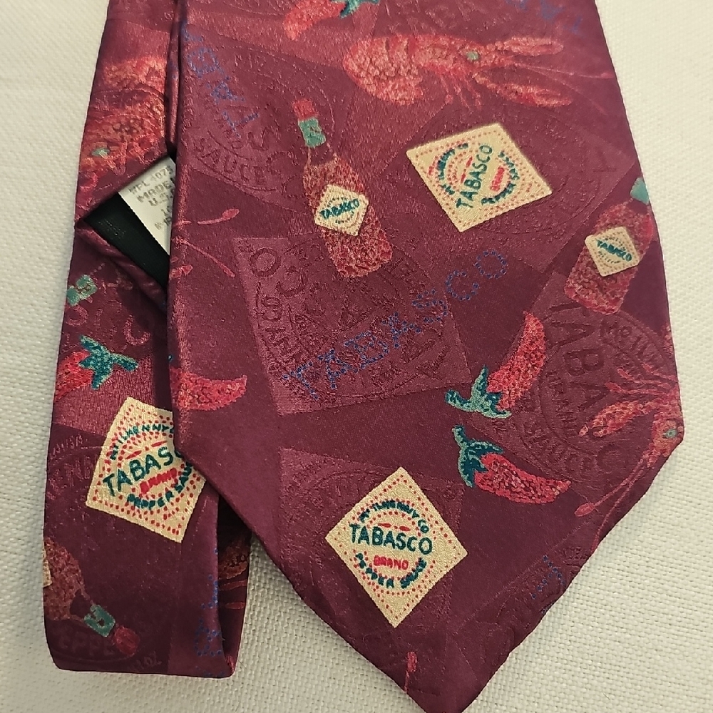 Tabasco Red Men's Tie. 100% Silk. Made In USA.‎